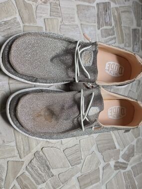 Hey Dude Sparkle Slip-On Shoes in Metallic Rose